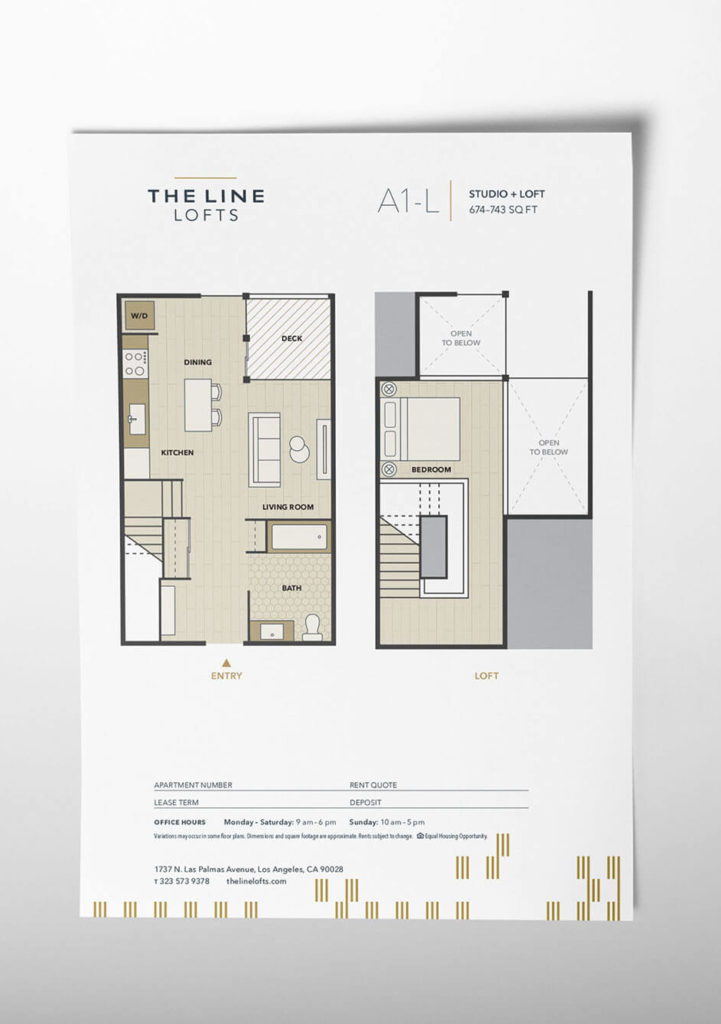 Tenderling Design Line Lofts One Sheet Floor Plan